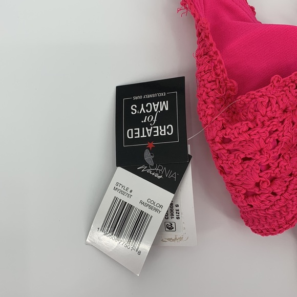 NWT California Waves Raspberry Juniors' Crochet Bralette Swim Top, Size … - Picture 7 of 7